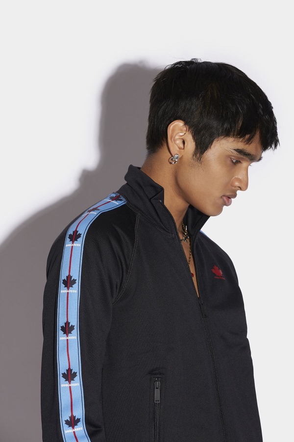 Leaf Tape Zip Sweater