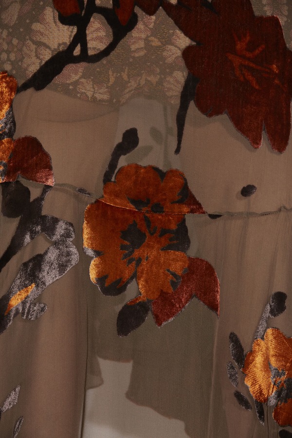 Devore Asymmetrical Flower Dress