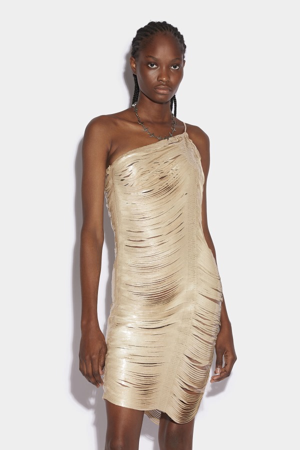 Asymetrical Strap Midi Dress