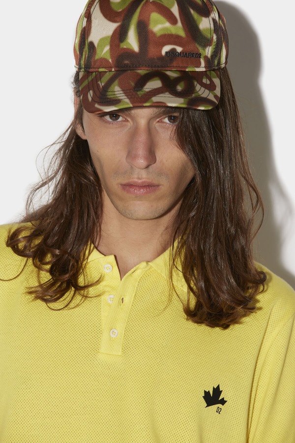 D2 Leaf Tennis Polo YELLOW/BLUE
