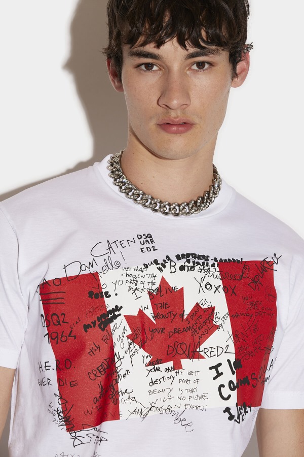 Doodle Flag Cool T-Shirt D2 WHITE