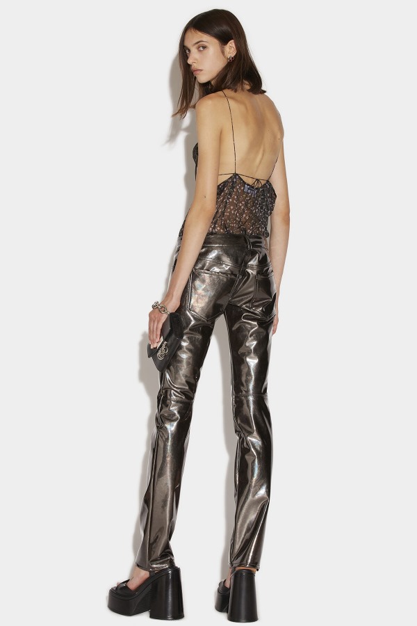 Low Waist Bumster Trousers SILVER/FANTASY