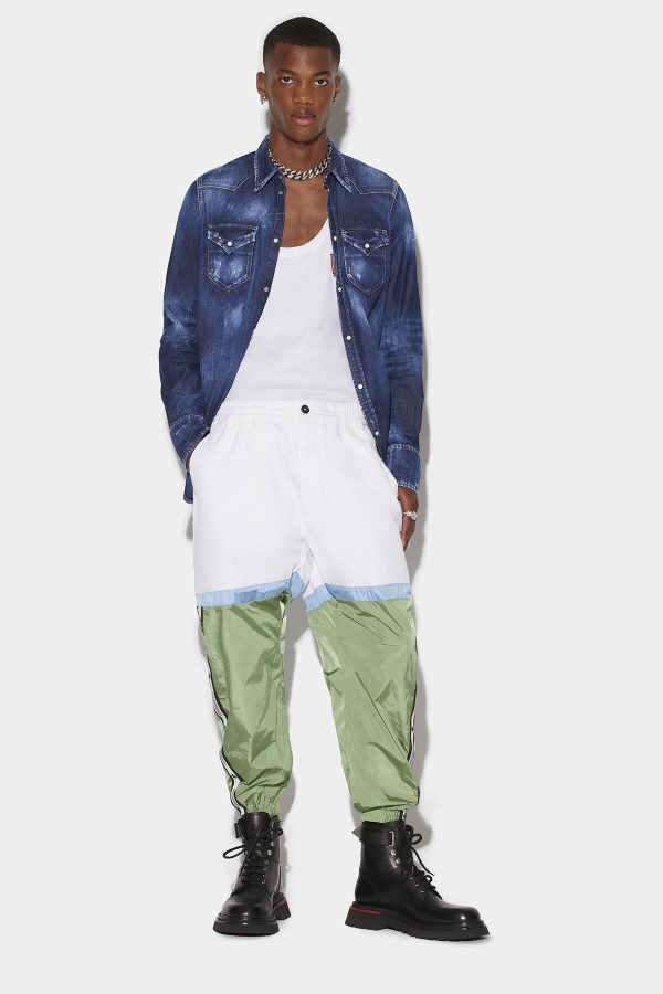 Hybrid Sport Tape Trousers WHITE/BEIGE