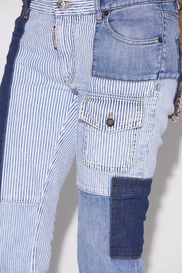 Patchwork Bell Bottom Denim Jeans