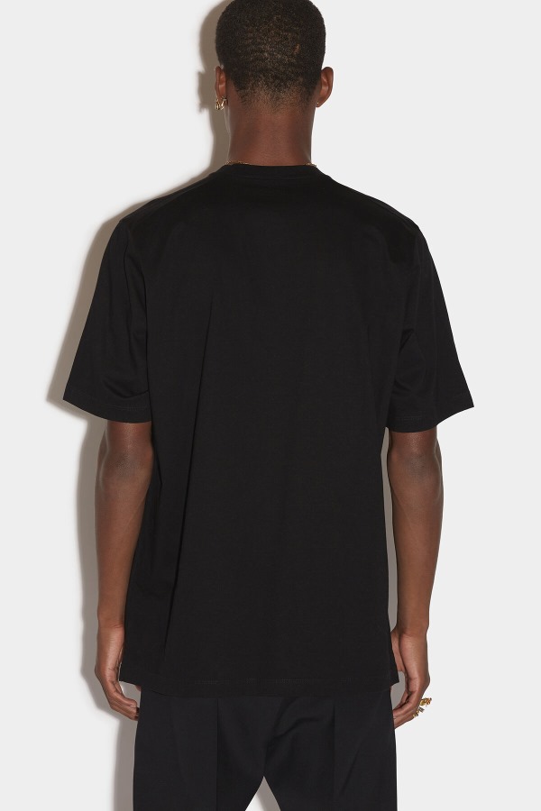 Dsquared2 Slouch T-Shirt WHITE/NAVY BLUE D2