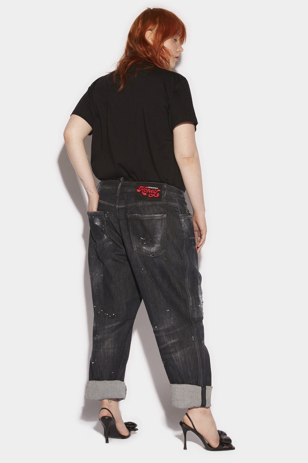 Honey Black Wash Curvy Baggy Jeans
