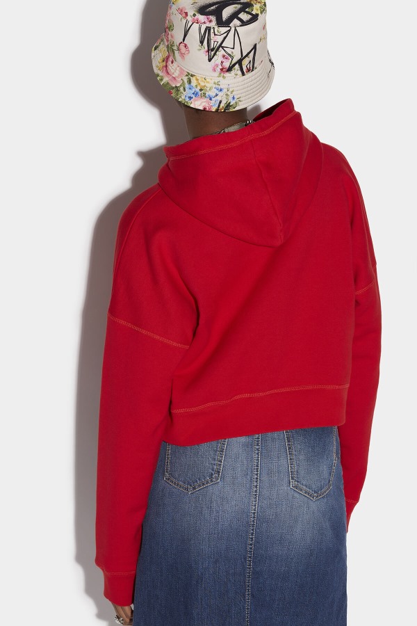 Uneven Hoodie RED