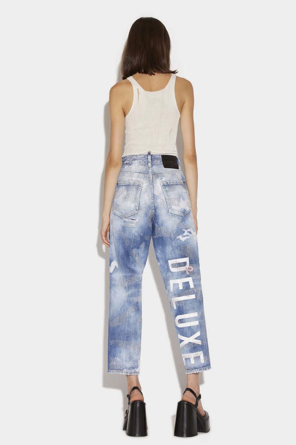 Light Camo Glitter Wash Boston Jeans
