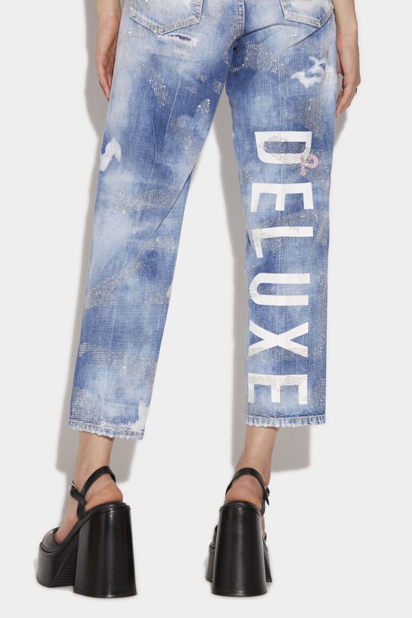 Light Camo Glitter Wash Boston Jeans