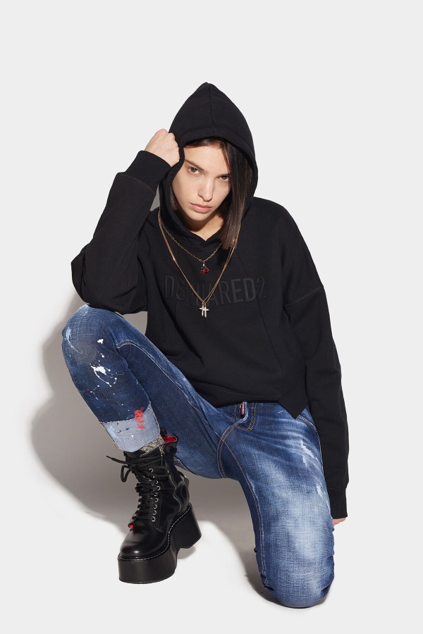 Uneven Hoodie RED/BLACK