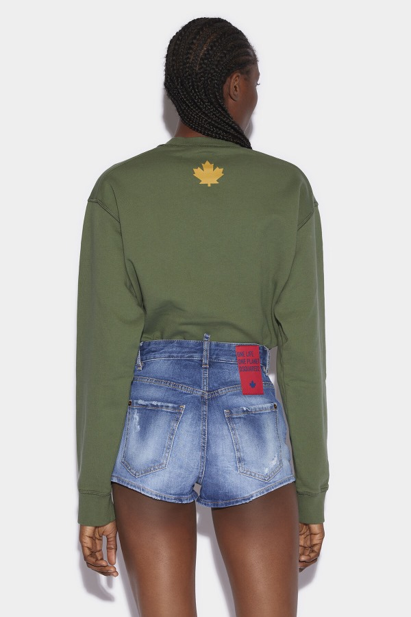 Red Tab High Waist Partially Organic Cotton Hot Pants