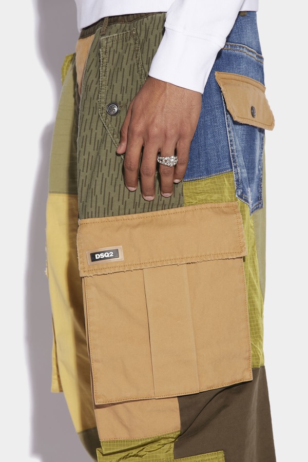 Military Patchwork Cargo Trousers