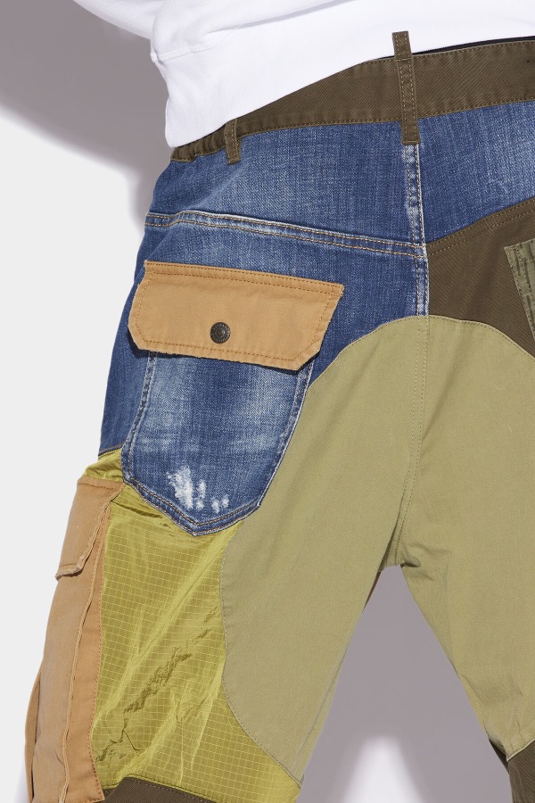 Military Patchwork Cargo Trousers