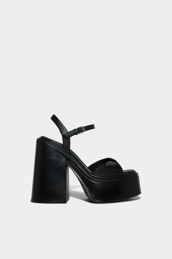 Twist Heeled Sandals WHITE/BLACK