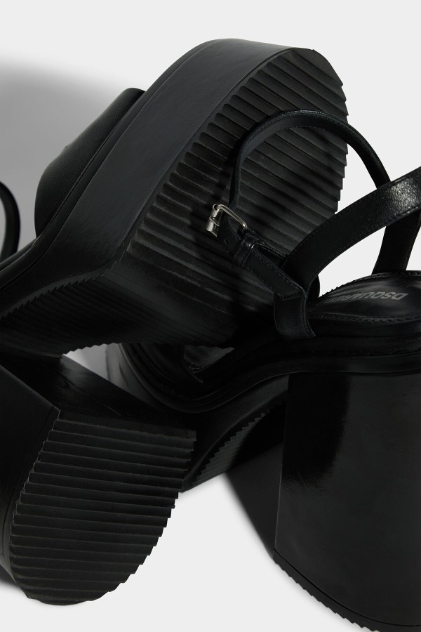 Twist Heeled Sandals WHITE/BLACK