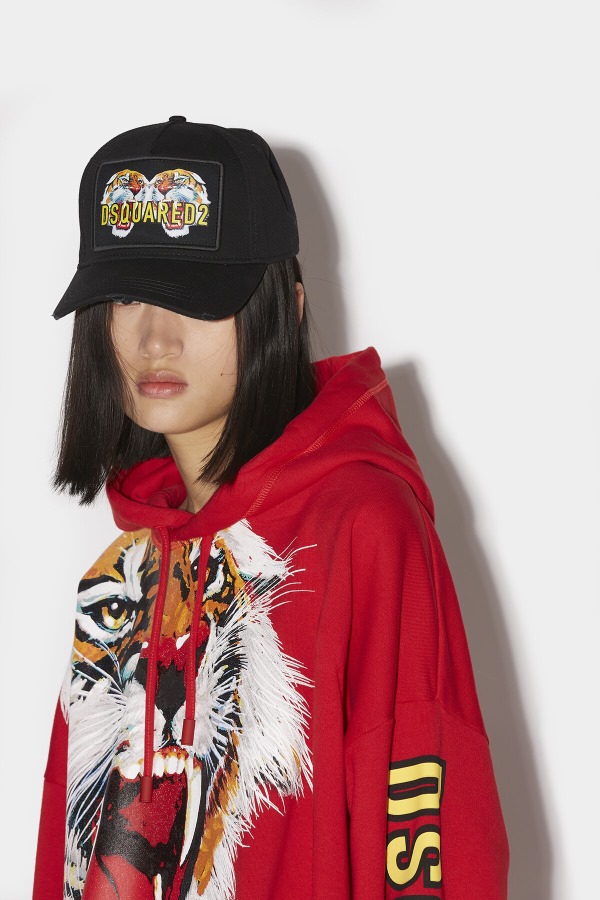 Chinese NY Baseball Cap BLACK/RED