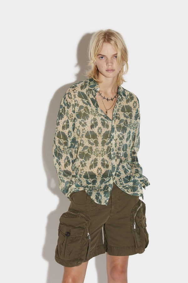 Long Sleeve Fitted Shirt GREEN/FANTASY