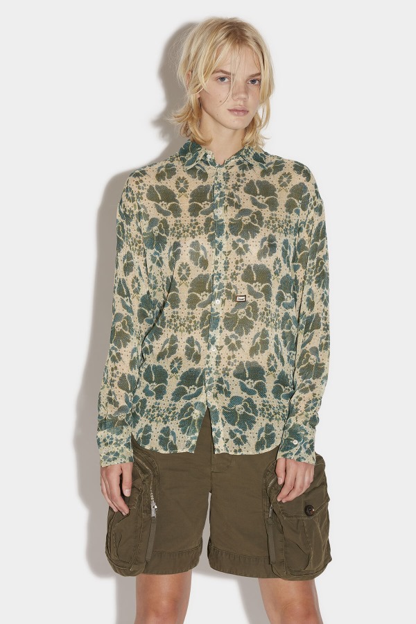 Long Sleeve Fitted Shirt GREEN/FANTASY