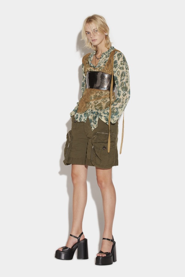 Long Sleeve Fitted Shirt GREEN/FANTASY
