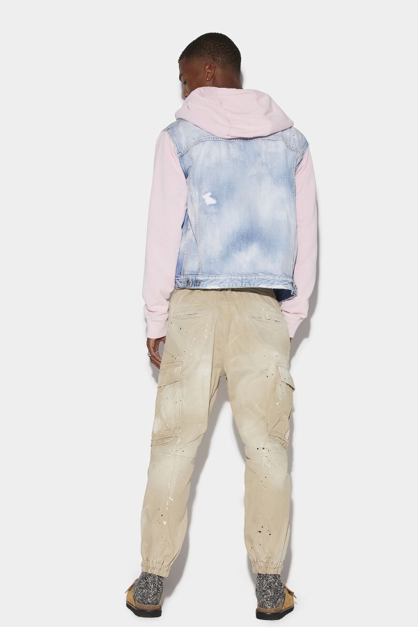 D2 Inc. Cargo Trousers BEIGE/BLACK