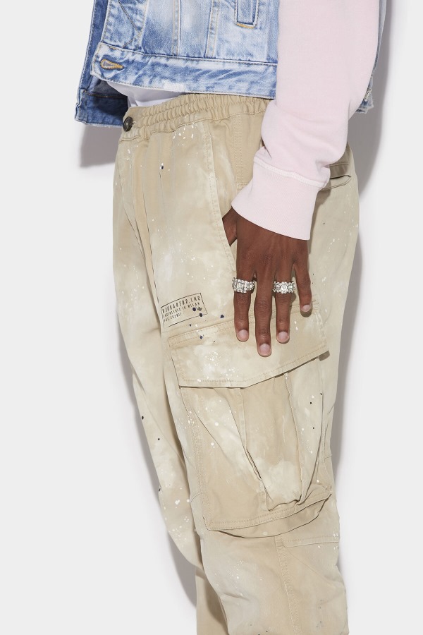 D2 Inc. Cargo Trousers BEIGE/BLACK