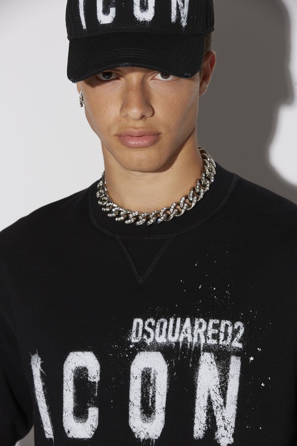 Icon Spray Sweatshirt WHITE/BLACK