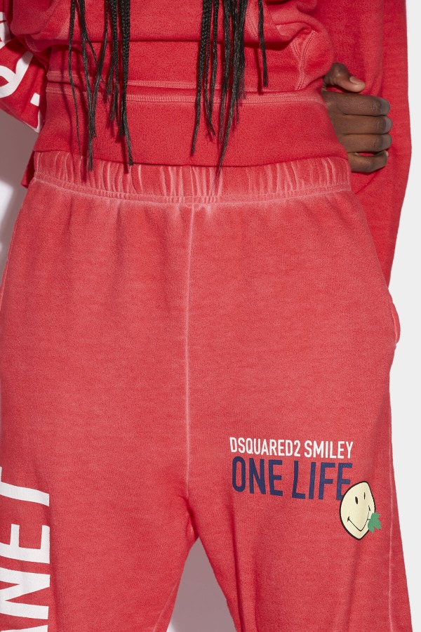 Smiley Organic Cotton Joggers RED D2