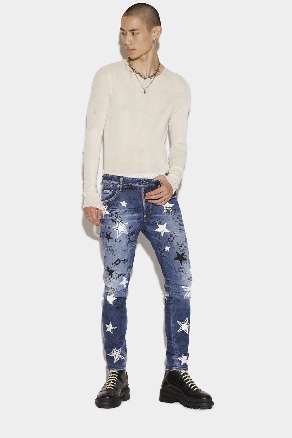 Star Wash Skater Jeans
