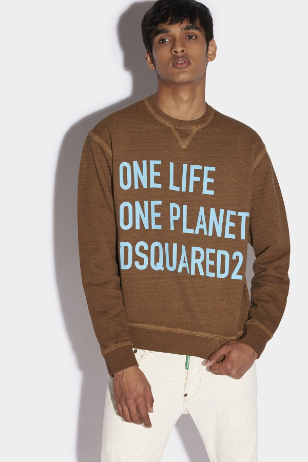 One Life Organic Cotton Cool Sweatshirt BROWN/OCHRE