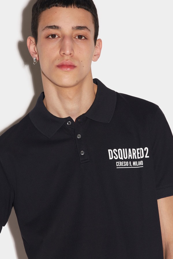 Ceresio 9 Tennis Polo WHITE/BLACK