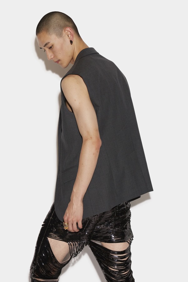 Berlin Long Vest ANTRACITE/BROWN