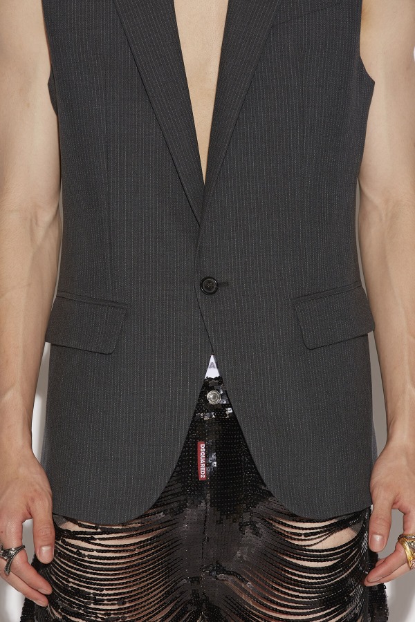 Berlin Long Vest ANTRACITE/BROWN