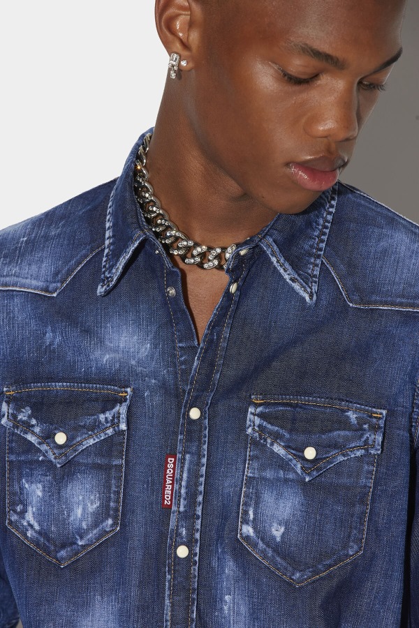 Classic Western Shirt NAVY BLUE