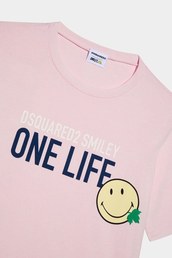 Smiley Partially Recycled Cotton Renny Fit T-Shirt WHITE/PINK