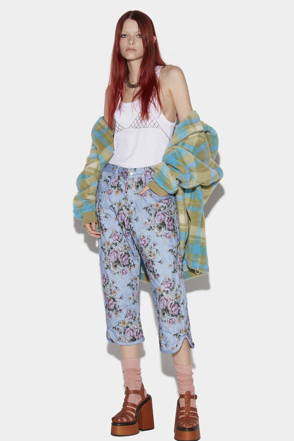 Light Flower Wash Kawaii Jeans