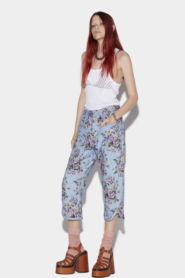 Light Flower Wash Kawaii Jeans