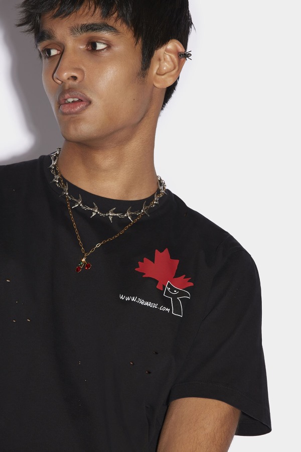 Click Leaf Box T-Shirt WHITE/BLACK
