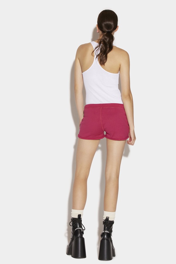 Mini Icon Shorts WHITE/DARK FUXIA