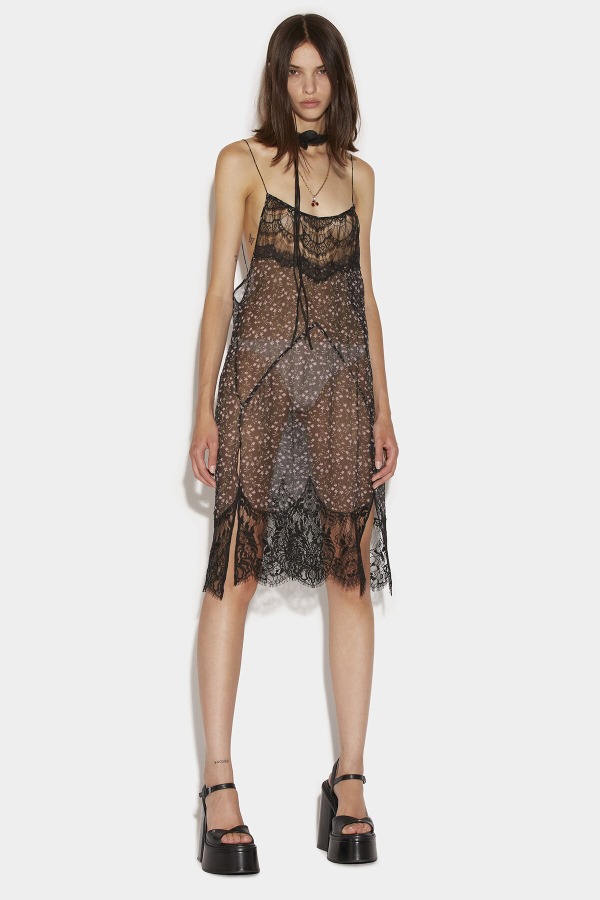 Lace Cami Dress LIGHT BLUE/BLACK