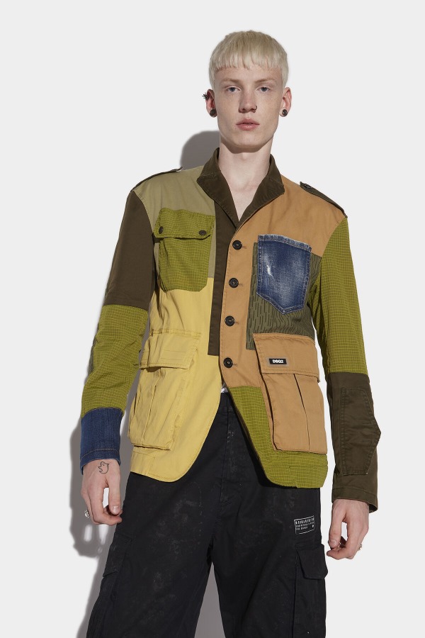 Military Patchwork Blazer