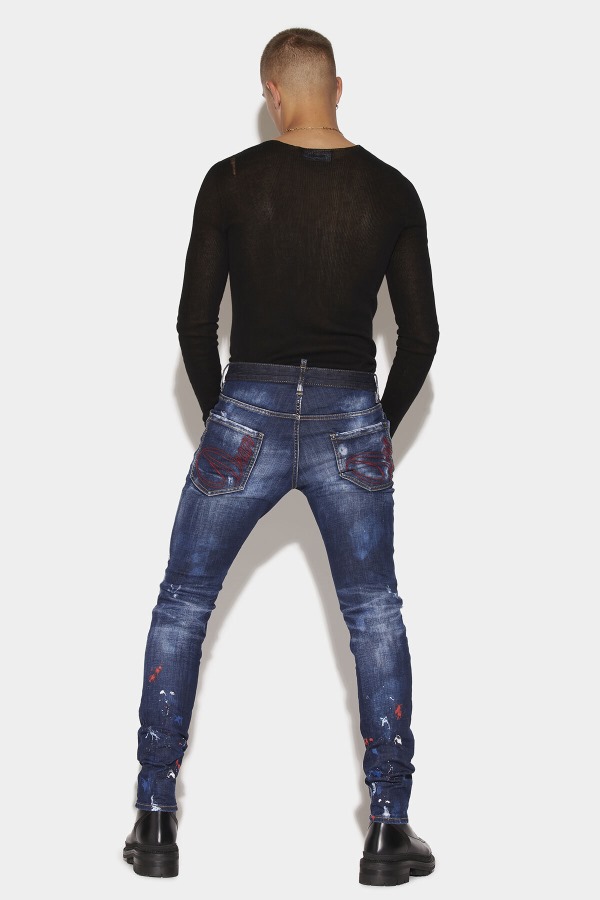 Dark Splatter Wash Cool Guy Jeans
