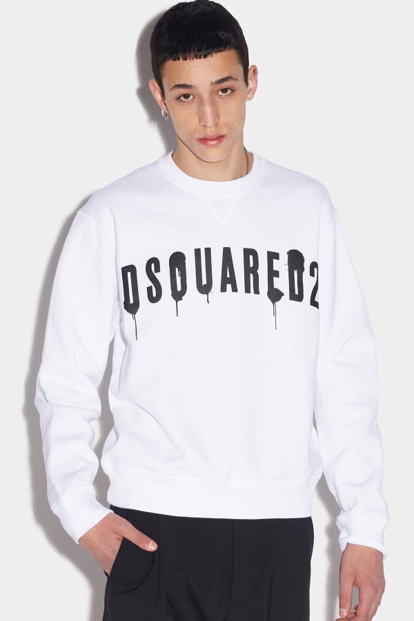 Spray Logo Cool Sweater WHITE/BLACK